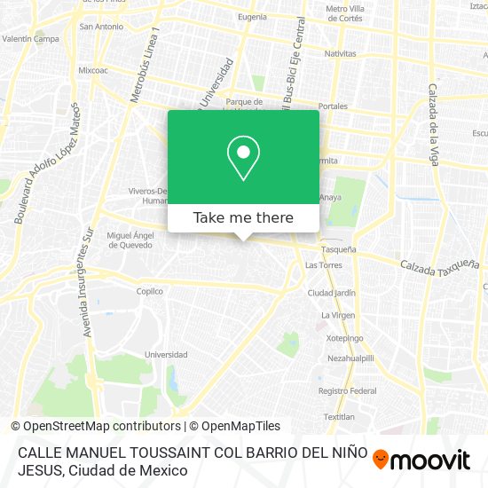 CALLE MANUEL TOUSSAINT COL BARRIO DEL NIÑO JESUS map