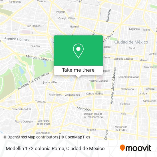 Mapa de Medellin 172  colonia Roma