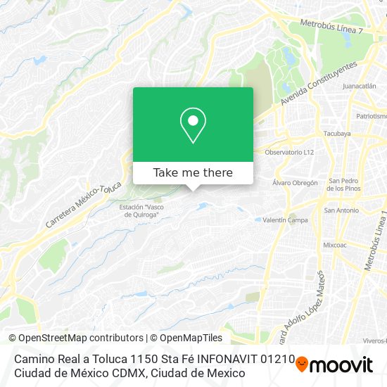 Camino Real a Toluca 1150  Sta Fé INFONAVIT  01210 Ciudad de México  CDMX map