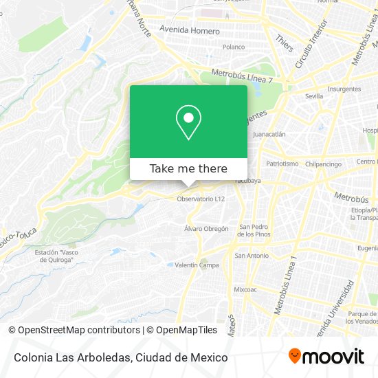 Colonia Las Arboledas map