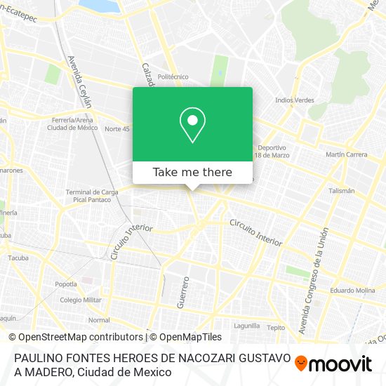 Mapa de PAULINO FONTES  HEROES DE NACOZARI  GUSTAVO A MADERO