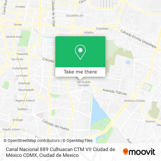 Canal Nacional 889  Culhuacan CTM VII  Ciudad de México  CDMX map