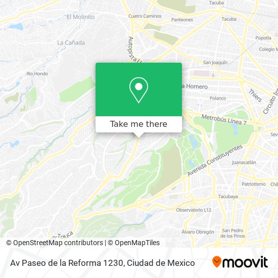 Av Paseo de la Reforma 1230 map
