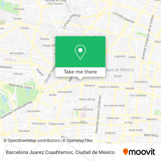 Barcelona  Juarez  Cuauhtemoc map