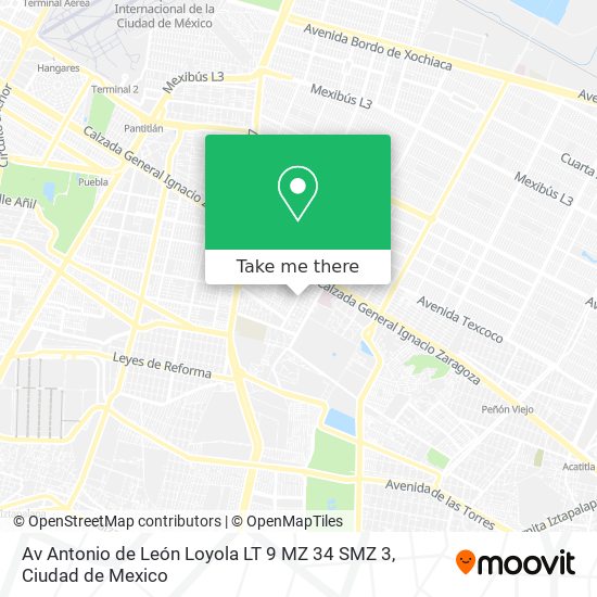 Mapa de Av  Antonio de León Loyola LT 9  MZ 34  SMZ 3