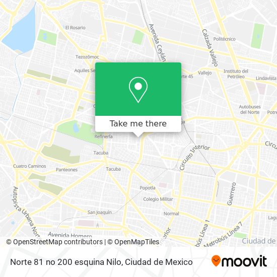 Mapa de Norte 81 no  200 esquina Nilo