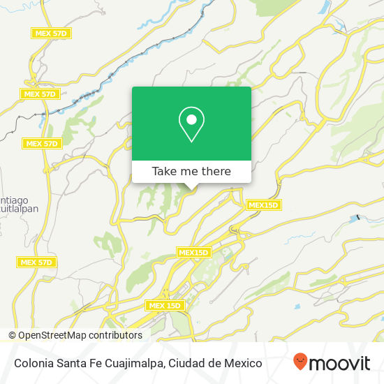 Colonia Santa Fe Cuajimalpa map