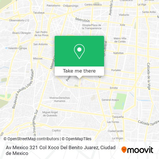 Av Mexico  321 Col Xoco Del  Benito Juarez map