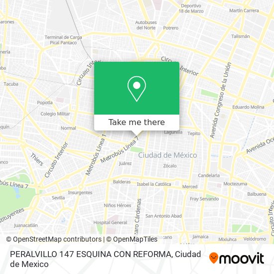 Mapa de PERALVILLO 147 ESQUINA CON REFORMA