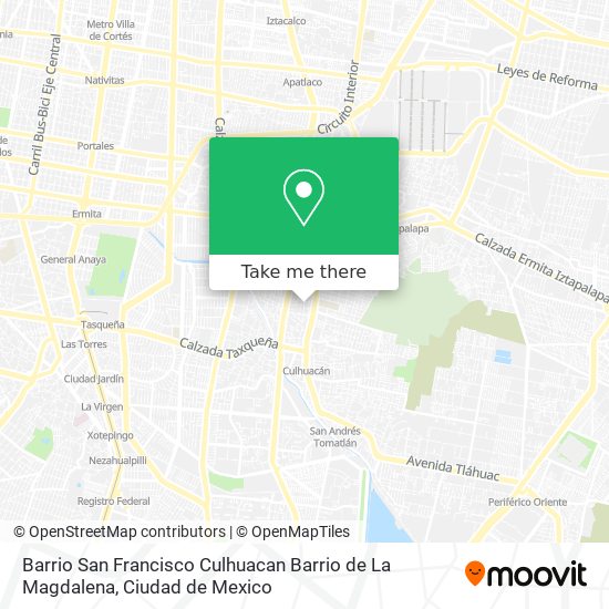 Barrio San Francisco Culhuacan Barrio de La Magdalena map