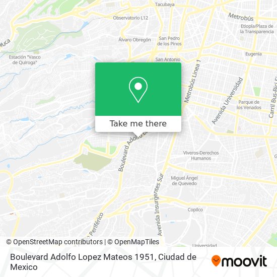 Boulevard Adolfo Lopez Mateos 1951 map