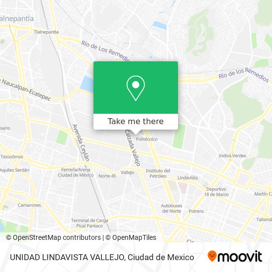 UNIDAD LINDAVISTA VALLEJO map