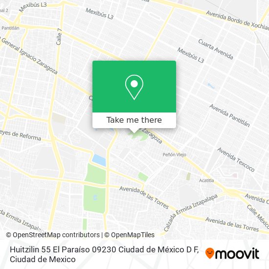 Huitzilin 55 El Paraíso 09230 Ciudad de México  D F map