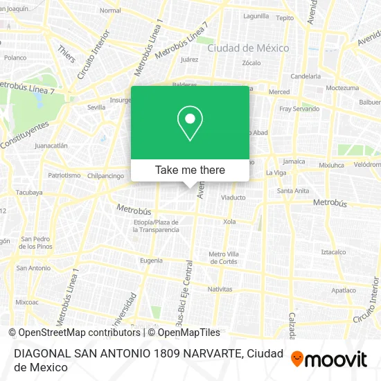 Mapa de DIAGONAL SAN ANTONIO 1809 NARVARTE