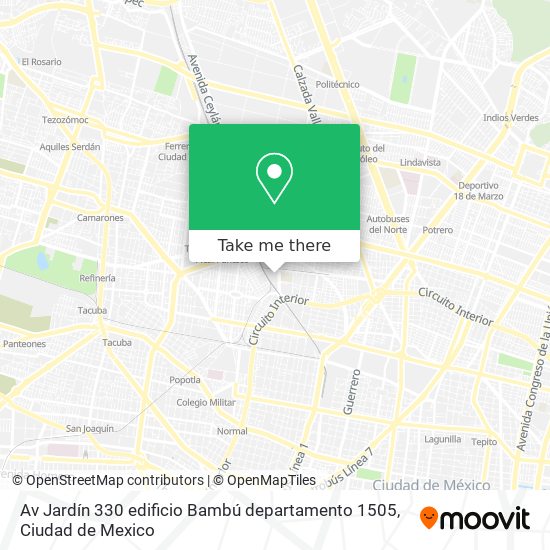 Av  Jardín 330 edificio Bambú departamento 1505 map