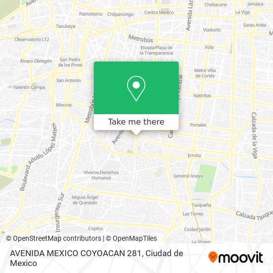 AVENIDA MEXICO COYOACAN  281 map