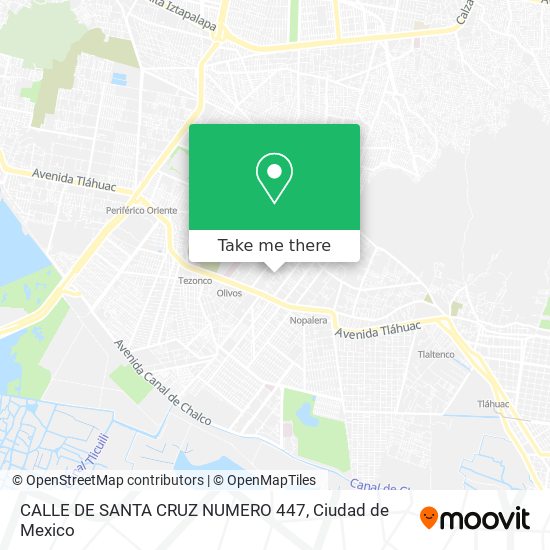 CALLE DE SANTA CRUZ NUMERO 447 map