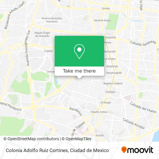 Colonia Adolfo Ruiz Cortines map
