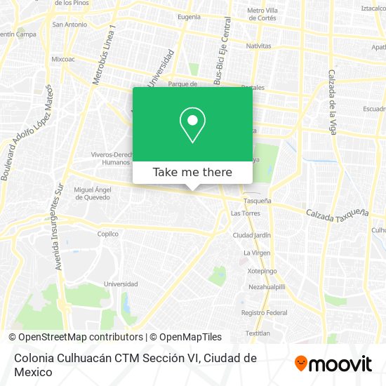 Mapa de Colonia Culhuacán CTM Sección VI