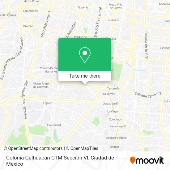 Colonia Culhuacán CTM Sección VI map