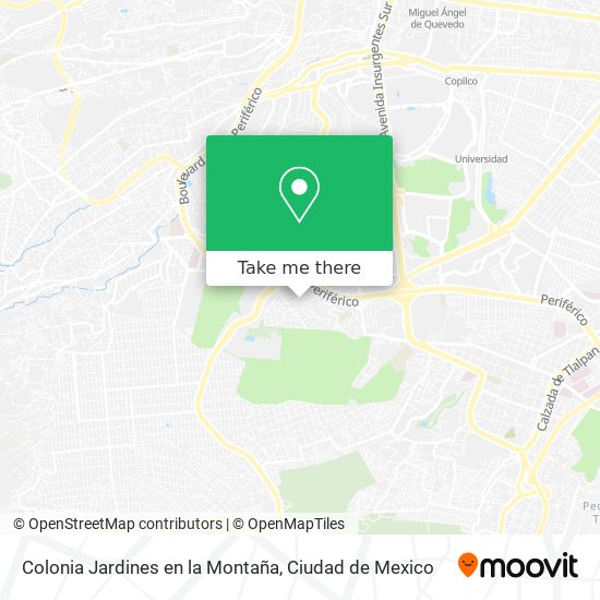Colonia Jardines en la Montaña map
