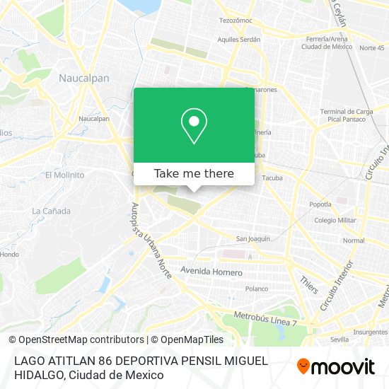 LAGO ATITLAN 86  DEPORTIVA PENSIL  MIGUEL HIDALGO map