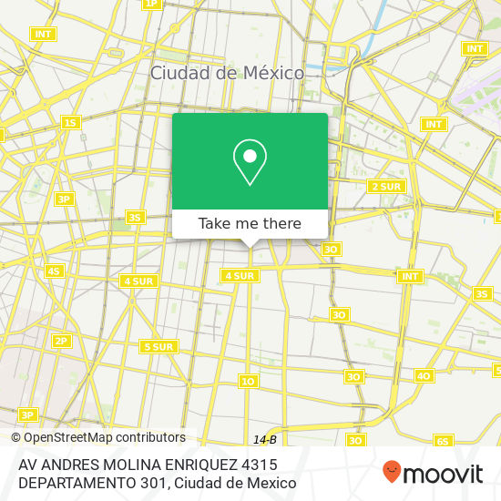 Mapa de AV ANDRES MOLINA ENRIQUEZ 4315  DEPARTAMENTO 301