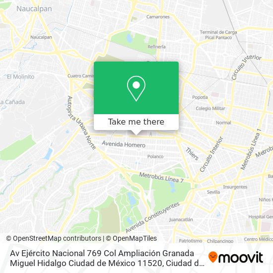 Av  Ejército Nacional 769  Col  Ampliación Granada  Miguel Hidalgo  Ciudad de México 11520 map