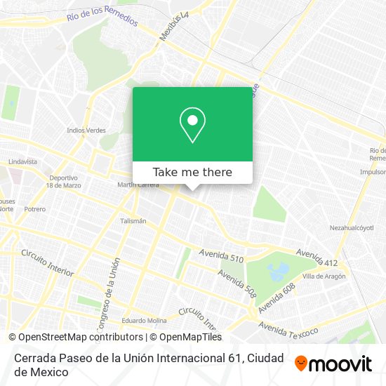 Cerrada Paseo de la Unión Internacional 61 map