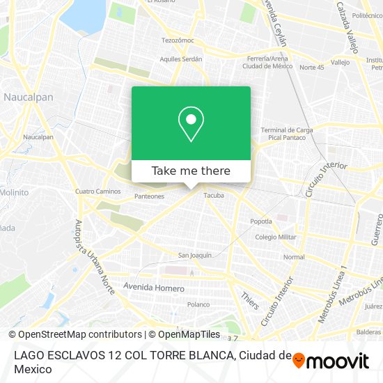 Mapa de LAGO ESCLAVOS 12  COL  TORRE BLANCA