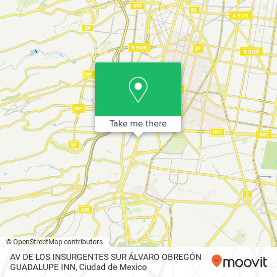 AV DE LOS INSURGENTES SUR   ÁLVARO OBREGÓN  GUADALUPE INN map