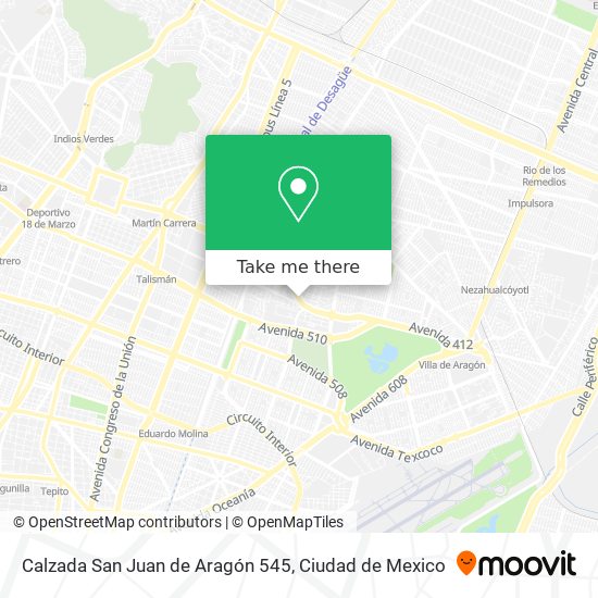 Mapa de Calzada San Juan de Aragón  545
