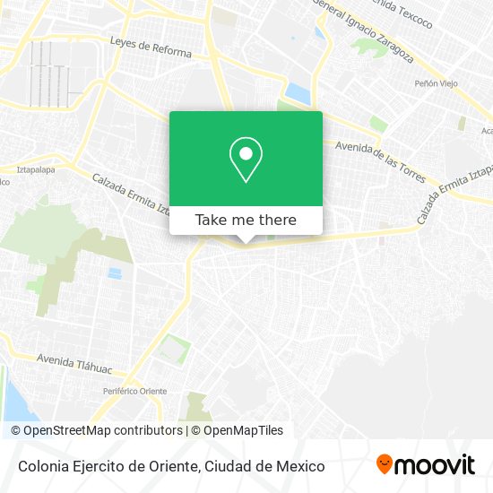 Colonia Ejercito de Oriente map