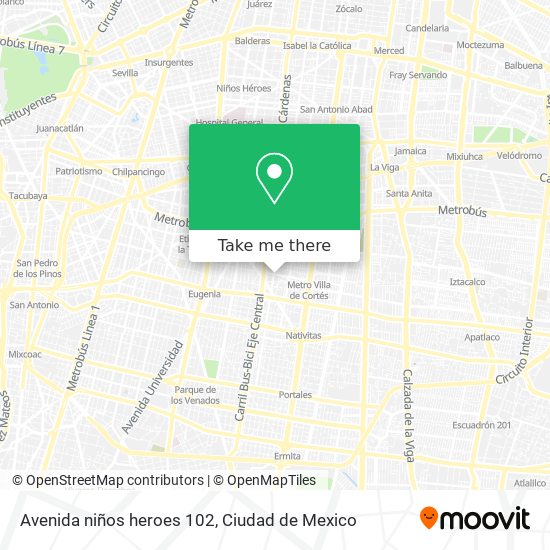 Avenida niños heroes 102 map