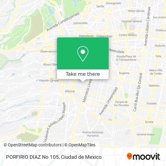 PORFIRIO DIAZ No  105 map