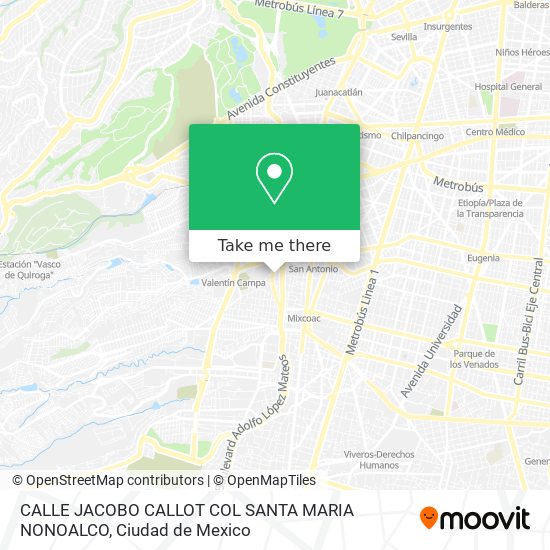 CALLE  JACOBO CALLOT COL  SANTA MARIA NONOALCO map