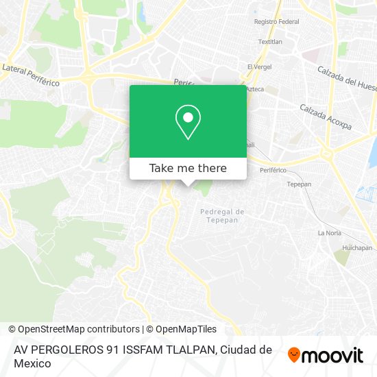 Mapa de AV  PERGOLEROS 91  ISSFAM  TLALPAN