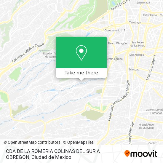 CDA  DE LA ROMERIA   COLINAS DEL SUR  A  OBREGON map