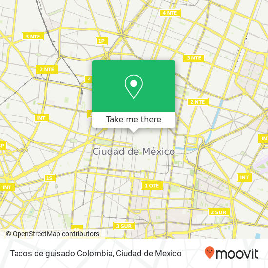 Tacos de guisado Colombia map