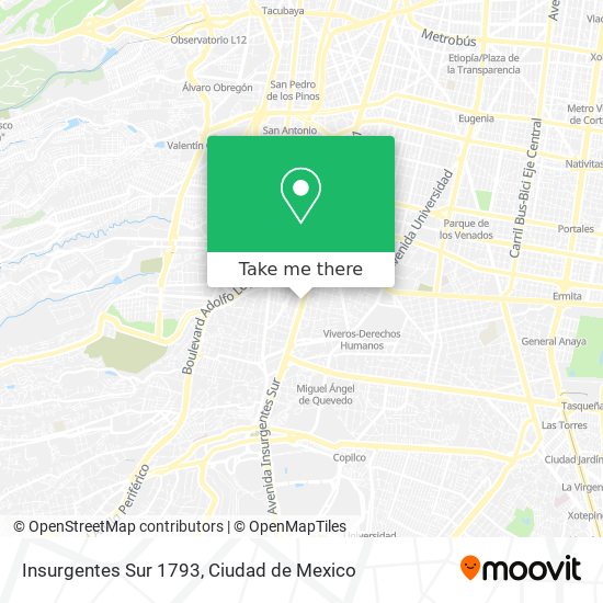 Insurgentes Sur 1793 map