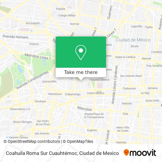 Coahuila   Roma Sur  Cuauhtémoc map