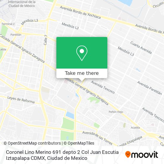 Coronel Lino Merino 691 depto 2  Col  Juan Escutia  Iztapalapa  CDMX map
