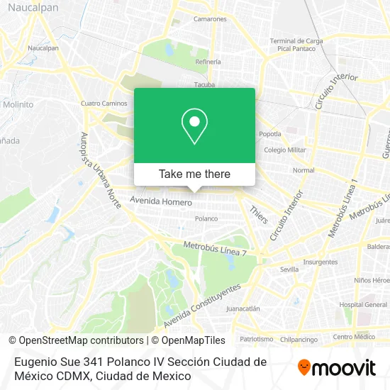 Eugenio Sue 341  Polanco IV Sección  Ciudad de México  CDMX map