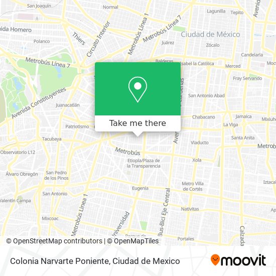 Colonia Narvarte Poniente map