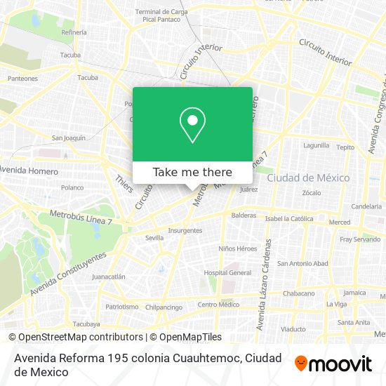 Avenida Reforma 195  colonia Cuauhtemoc map