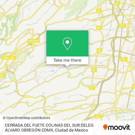 CERRADA DEL FUETE   COLINAS DEL SUR  DELEG  ÁLVARO OBREGÓN  CDMX map