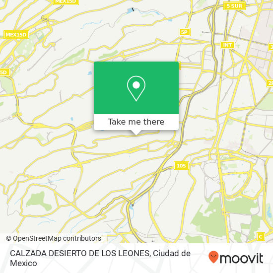 CALZADA DESIERTO DE LOS LEONES map