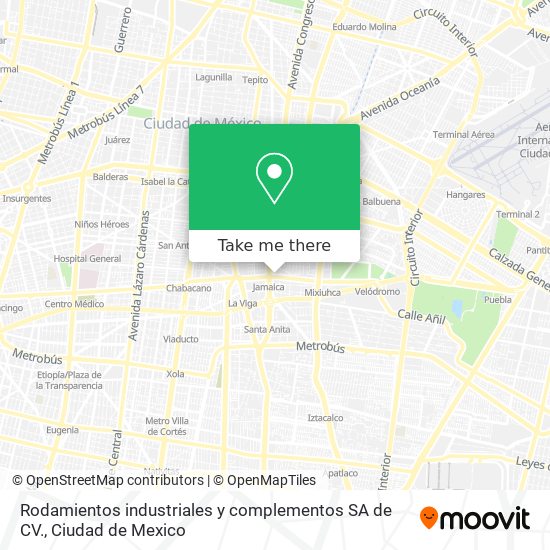 Mapa de Rodamientos industriales y complementos SA de CV.