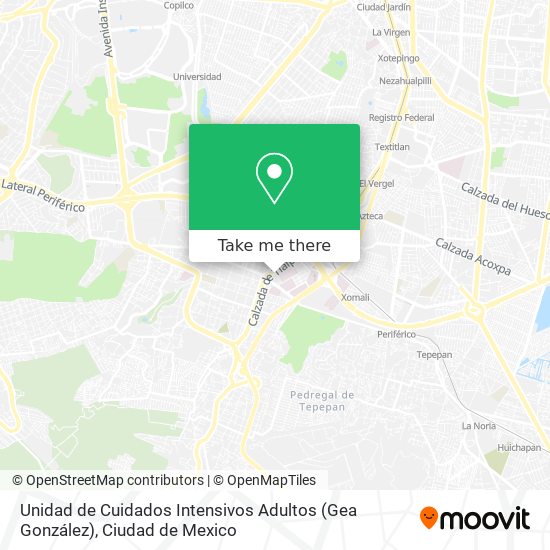 Unidad de Cuidados Intensivos Adultos (Gea González) map