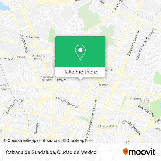 Calzada de Guadalupe map